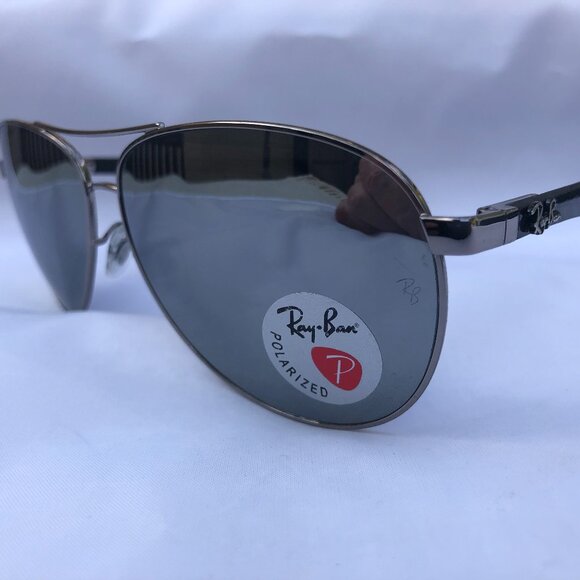 NEW Authentic RAY BAN RB8313-004-K6 Tech Polarized Mirror 61mm 100%UV From Italy - Picture 2 of 12